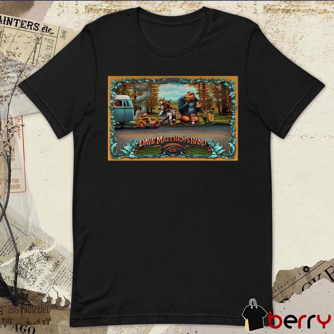 Poster Dave Matthews Band July 18 2025 Saratoga Performing Arts Center in Saratoga Springs NY Tour t-shirt