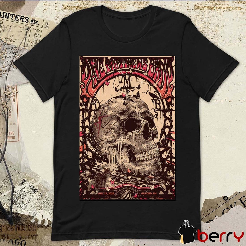 Poster Dave Matthews Band July 22 2025 BankNH Pavilion in Gilford NH t-shirt