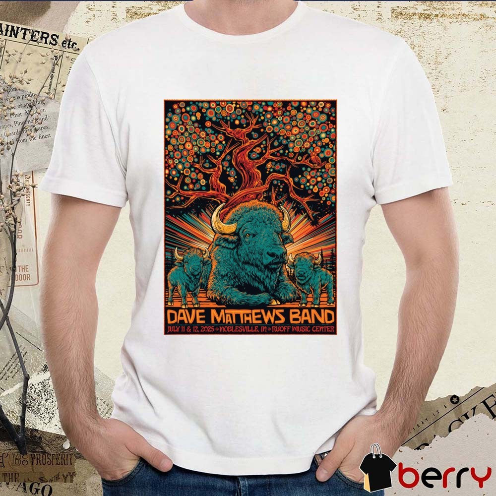 Poster Dave Matthews Band Ruoff Music Center Noblesville, IN Tour July 11-12 2025 t-shirt