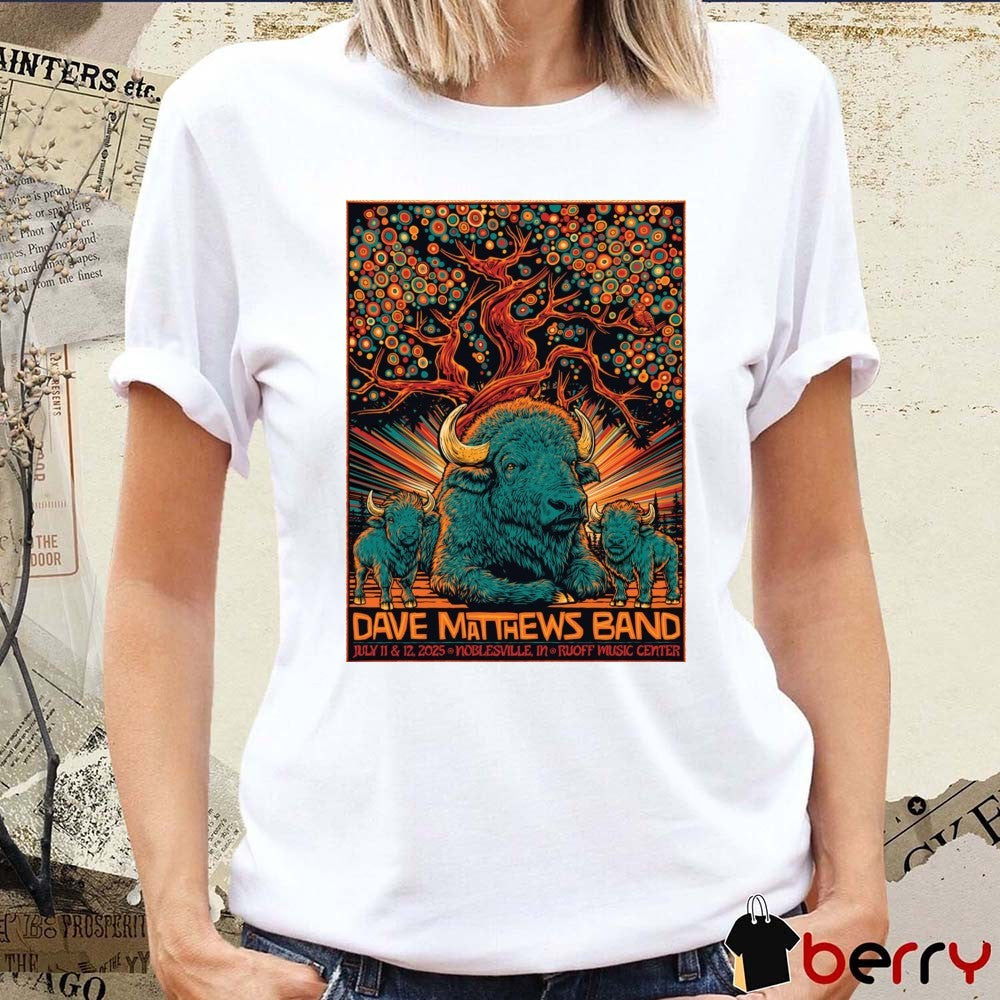 Poster Dave Matthews Band Ruoff Music Center Noblesville, IN Tour July 11-12 2025 t-shirt