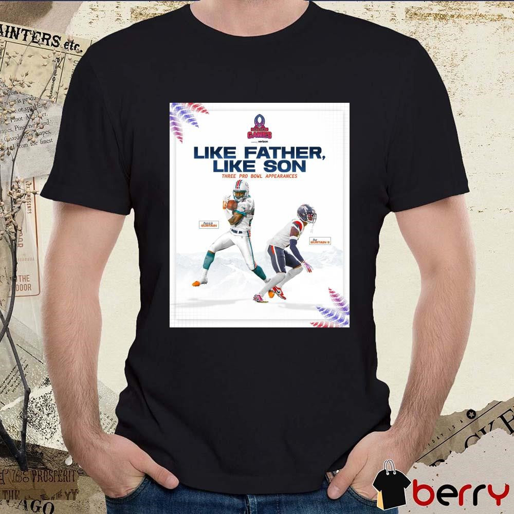 Poster Denver Broncos Football Patrick Surtain Vs Pat Surtain II Like Father Like Son Three Pro Bowl Appearances NFL Pro Bowl Games t-shirt