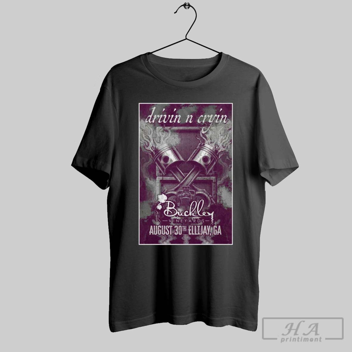 Official Poster Drivin N Cryin August 30 2025 Buckley Vineyards Ellijay Ga T Shirt