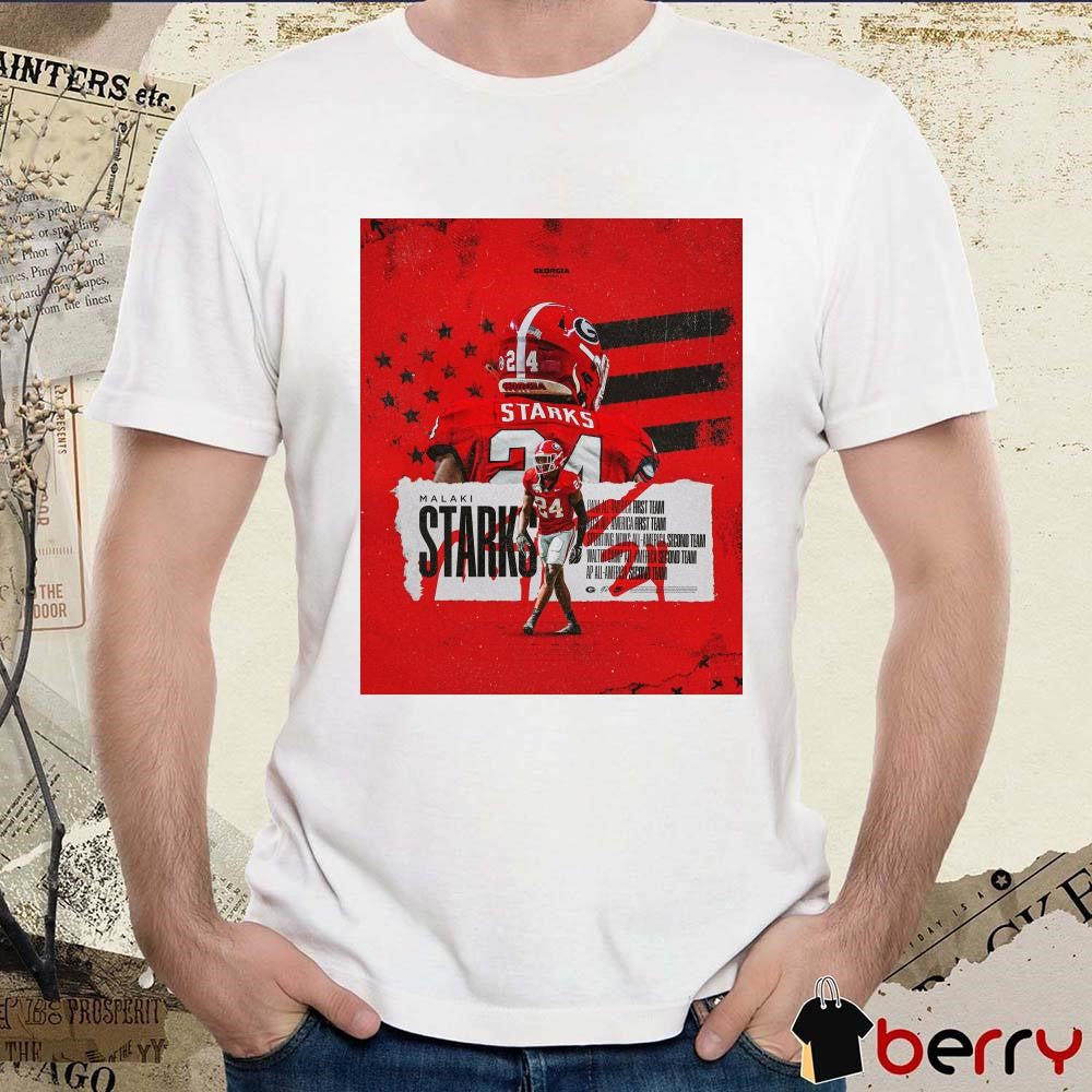 Poster Georgia Bulldogs Malaki Starks FWAA All-America First Team AFCA All-America First Team t-shirt