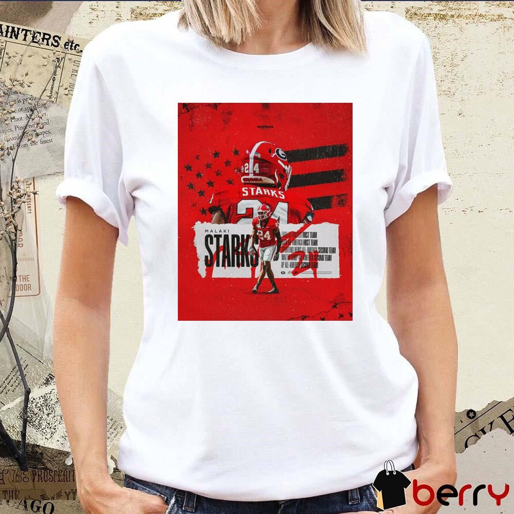 Poster Georgia Bulldogs Malaki Starks FWAA All-America First Team AFCA All-America First Team t-shirt