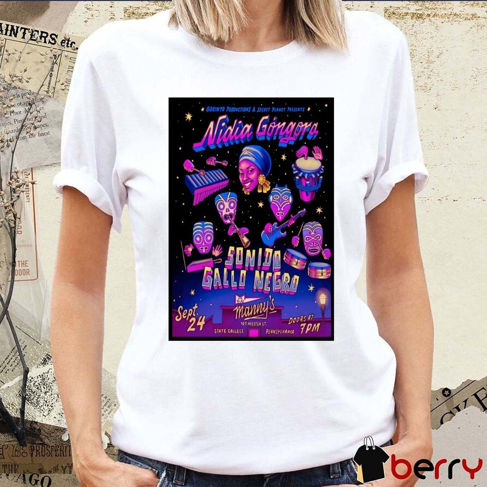 Poster Gorinto Productions & Secret Planet Presents Nidia Gongora September 24 2025 In State College PA t-shirt