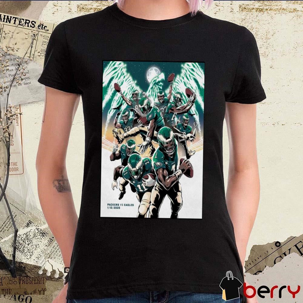 Poster Green Bay Packers vs Philadelphia Eagles NFL Lincoln Financial Field January 12 2025 Philadelphia PA t-shirt