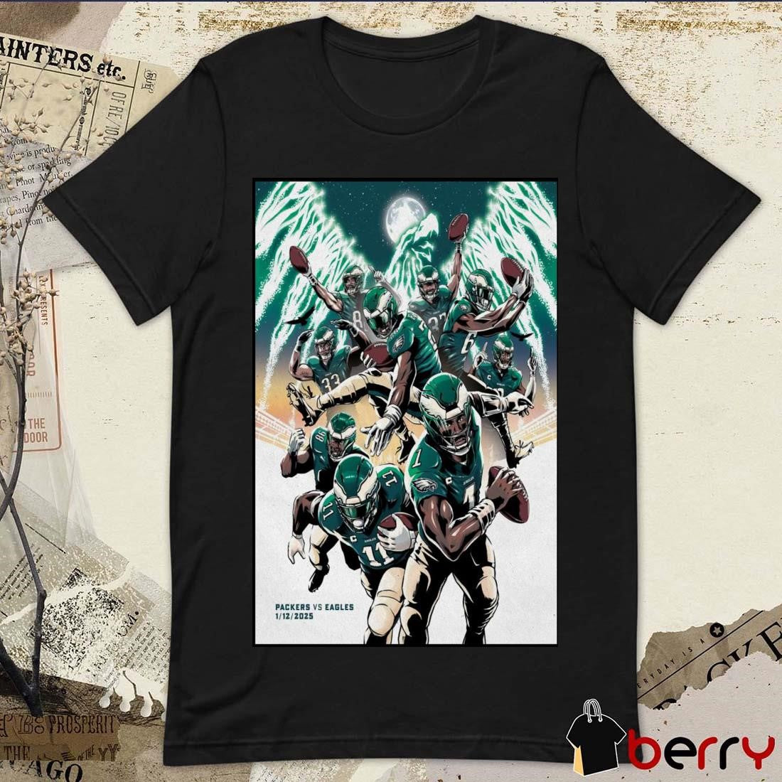 Poster Green Bay Packers vs Philadelphia Eagles NFL Lincoln Financial Field January 12 2025 Philadelphia PA t-shirt