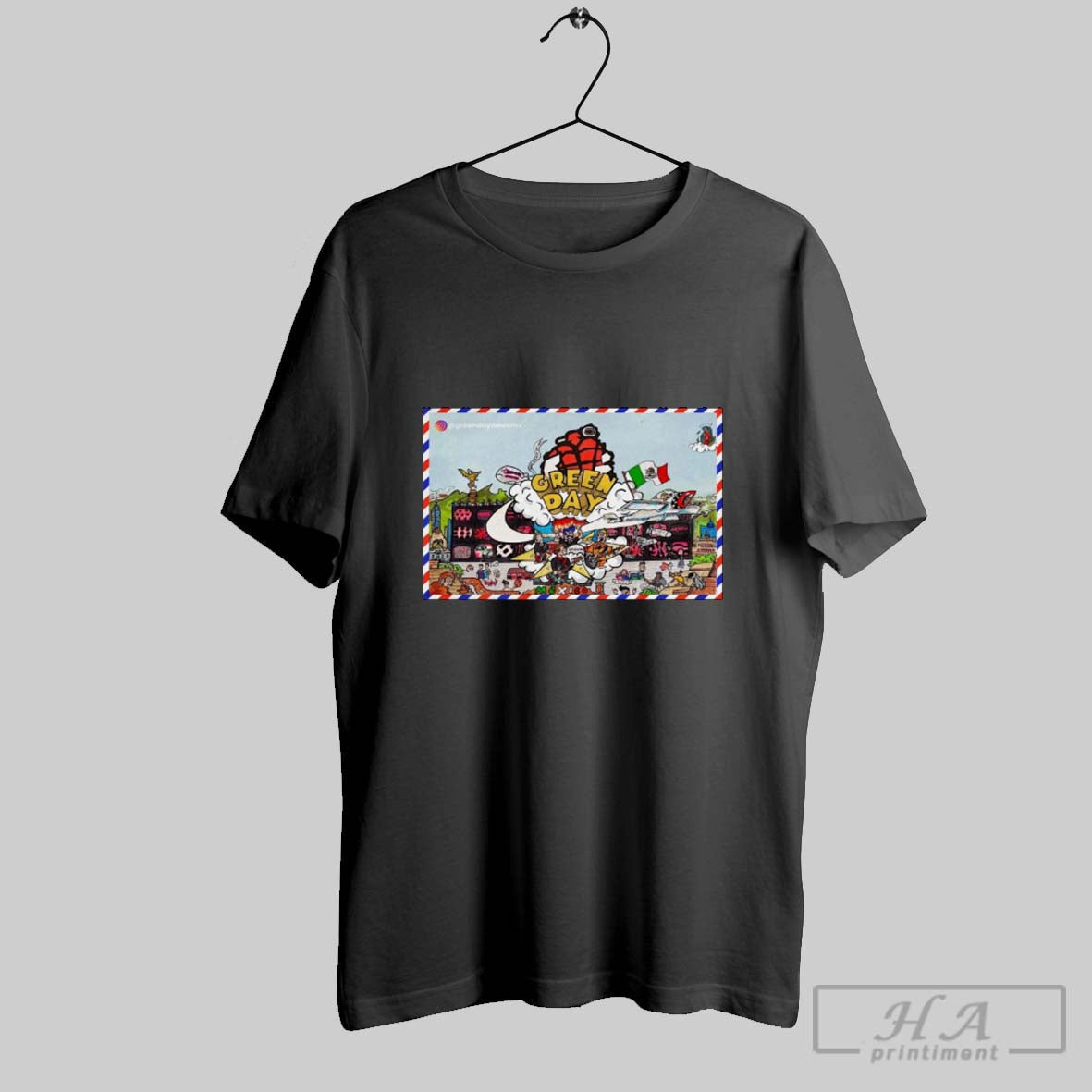 Official Poster Green Day News Mexico Saviors Tour 2025 Artwork T Shirt Hoodie Sweater Long