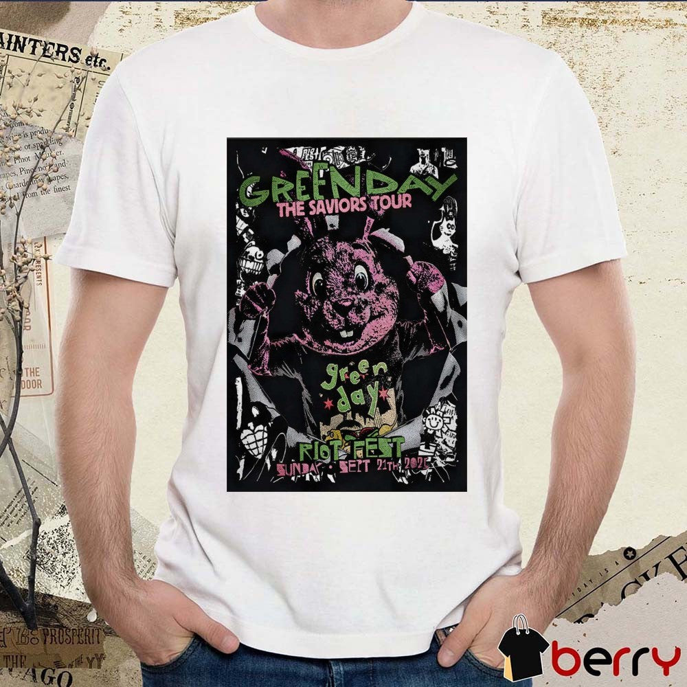 Poster Green Day The Saviores Tour Riot Fest In Chicago IL September 21 2025 t-shirt