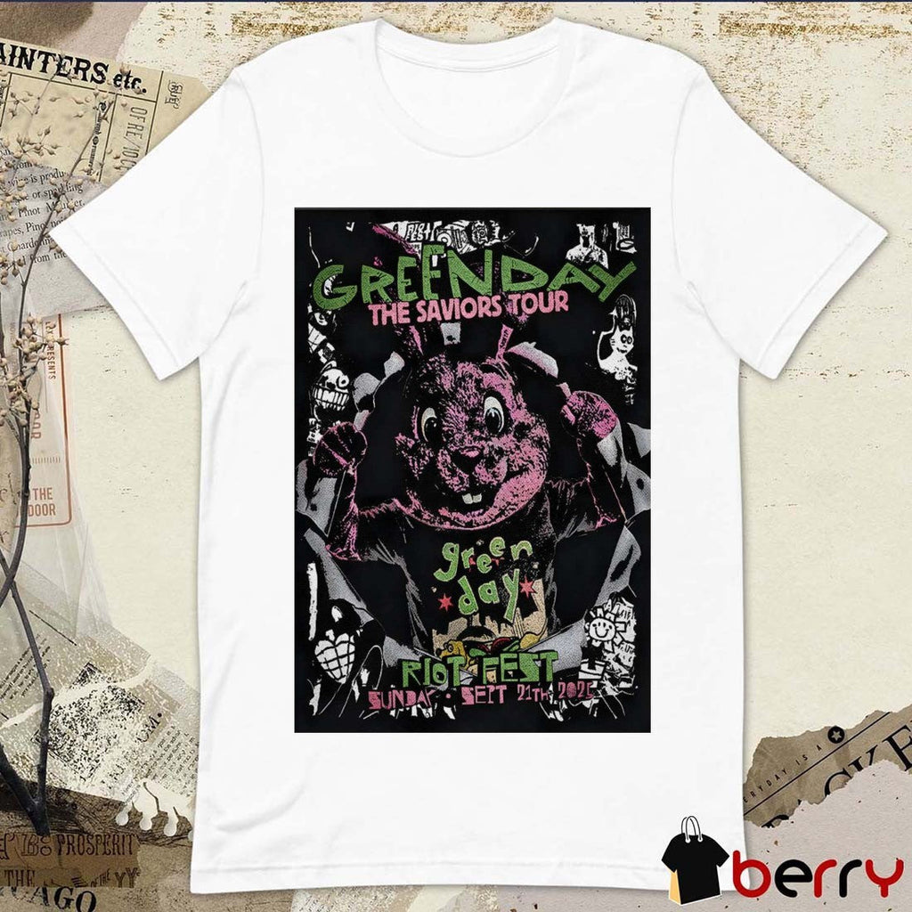 Poster Green Day The Saviores Tour Riot Fest In Chicago IL September 21 2025 t-shirt
