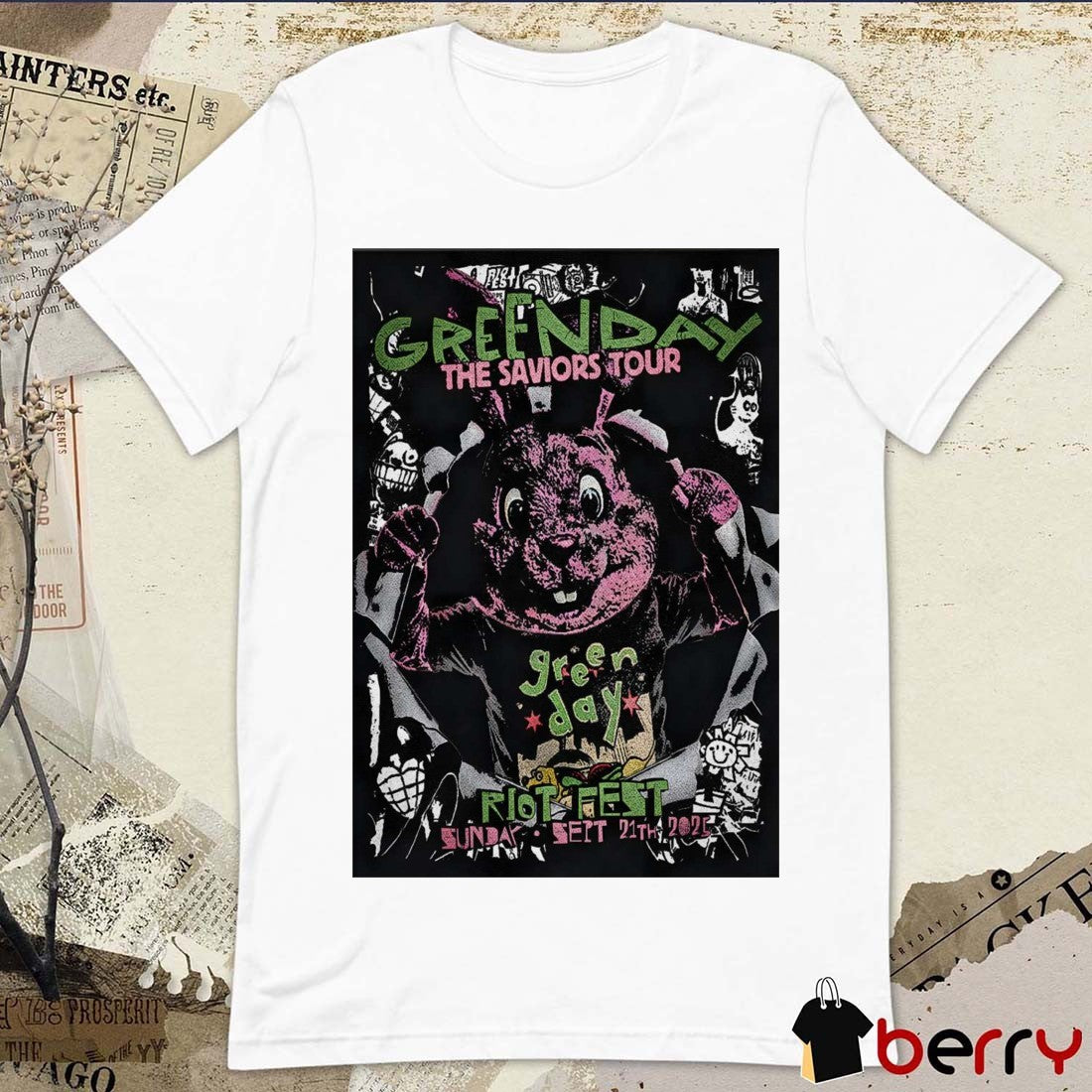 Poster Green Day The Saviores Tour Riot Fest In Chicago IL September 21 2025 t-shirt