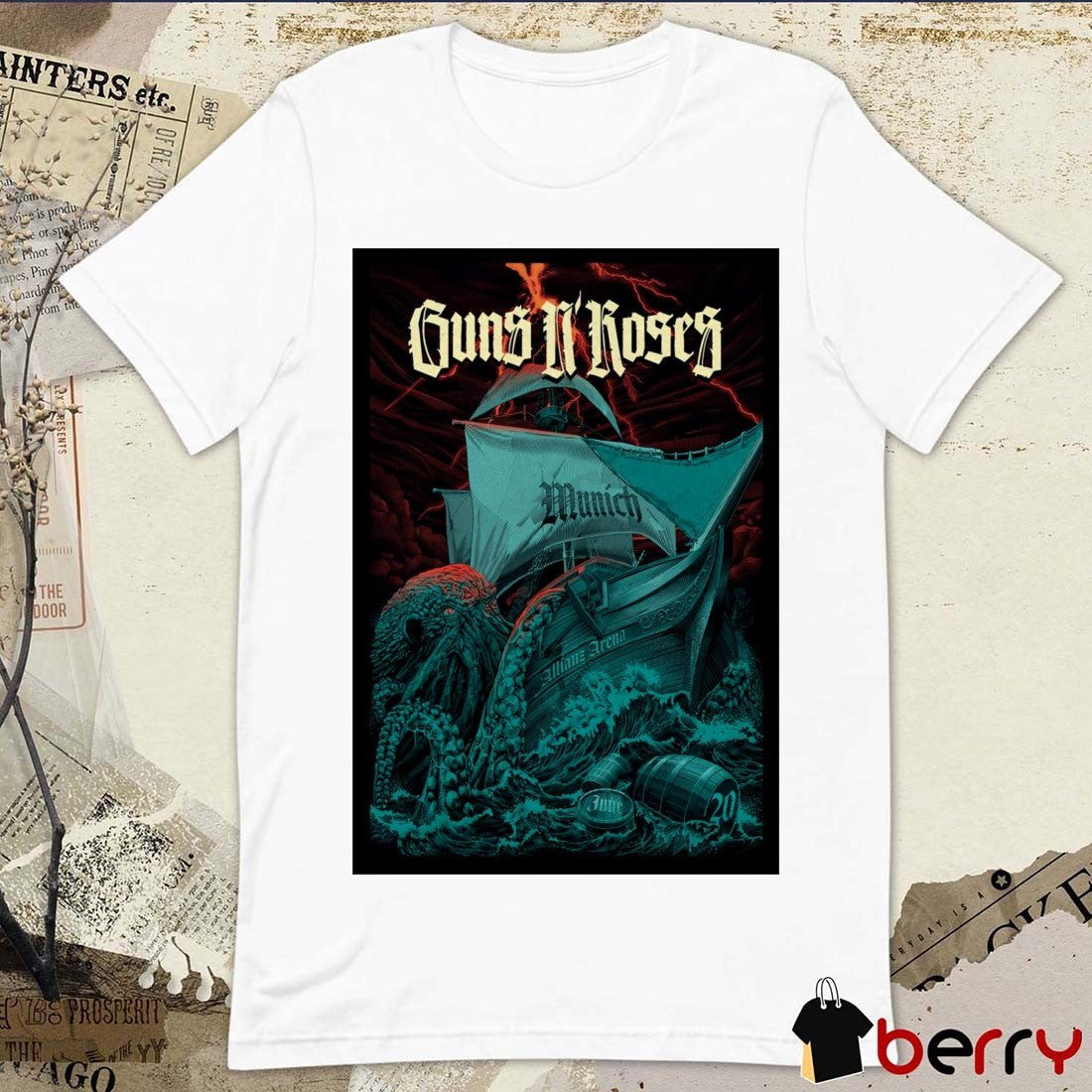Poster Guns N’ Roses Allianz Arena In Munich DE June 20 2025 t-shirt
