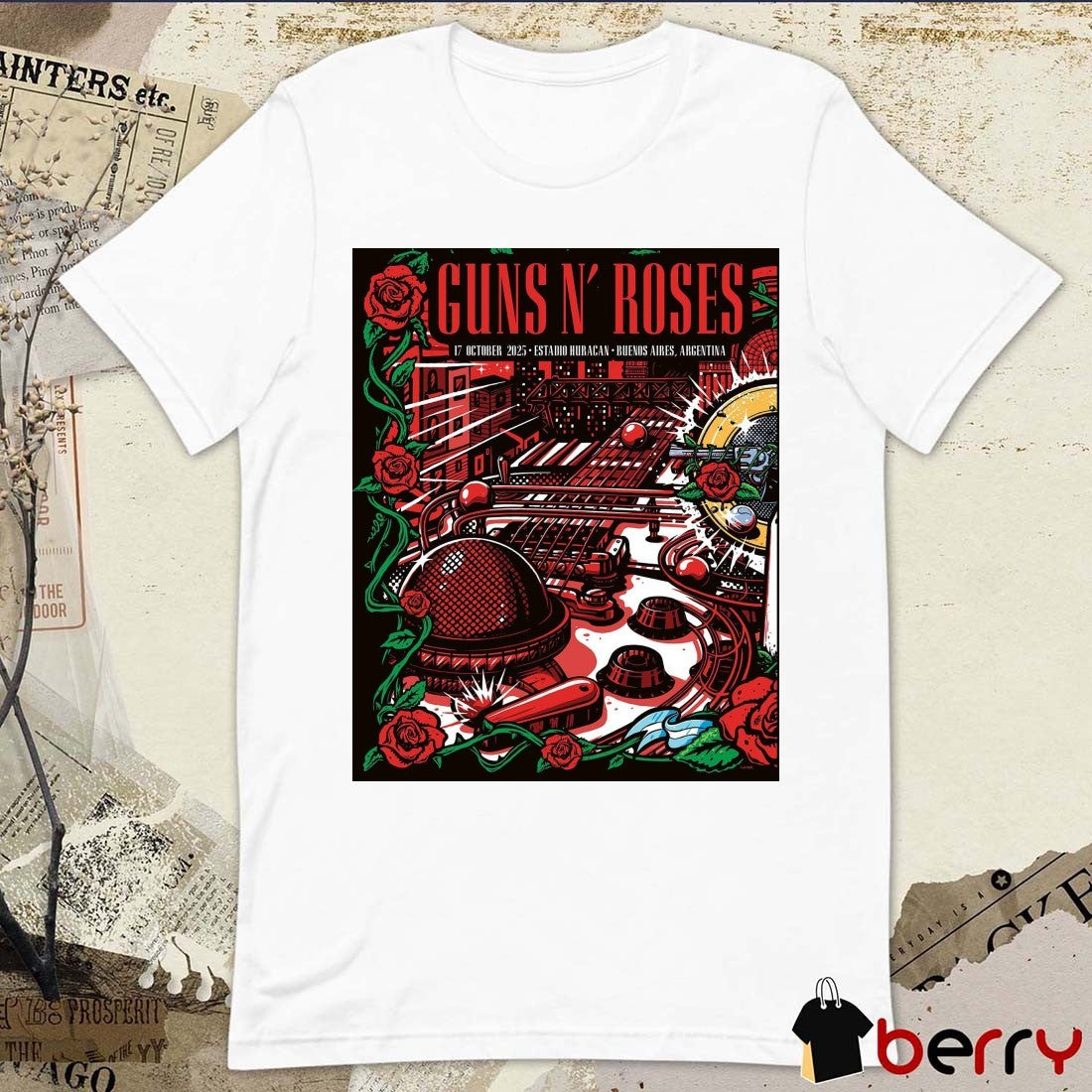 Poster Guns N’ Roses Estadio Huracan On October 17 2025 In Buenos Aires Argentina t-shirt