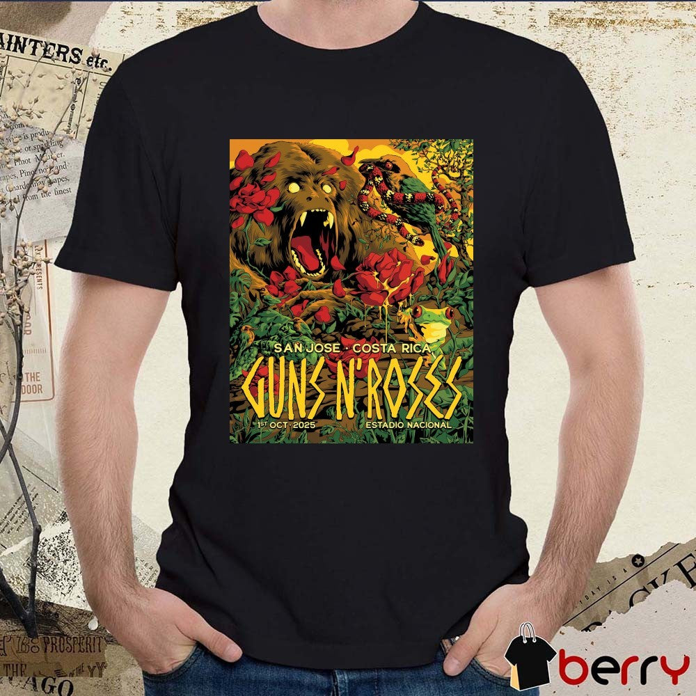 Poster Guns N’ Roses October 1 2025 San José Costa Rica Estadio Nacional t-shirt
