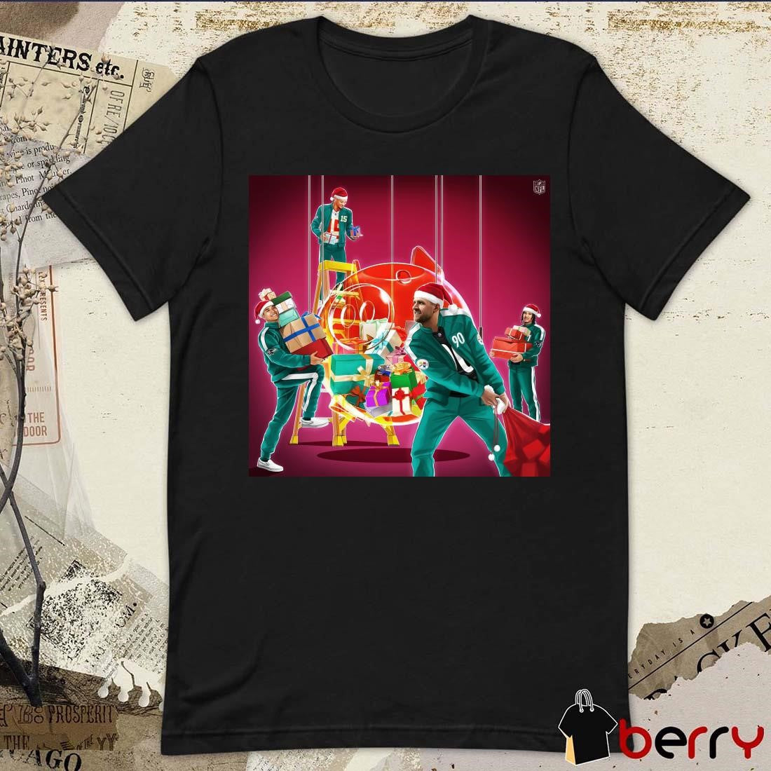 Poster Holiday Checklist Texans Steelers Ravens Chiefs NFL Christmas Gameday And Squid Game Season 2 t-shirt