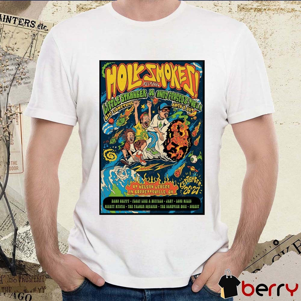 Poster Holy Smokes Festival Nelson Ledges Quarry Park In Garrettsville OH September 26-27 2025 t-shirt