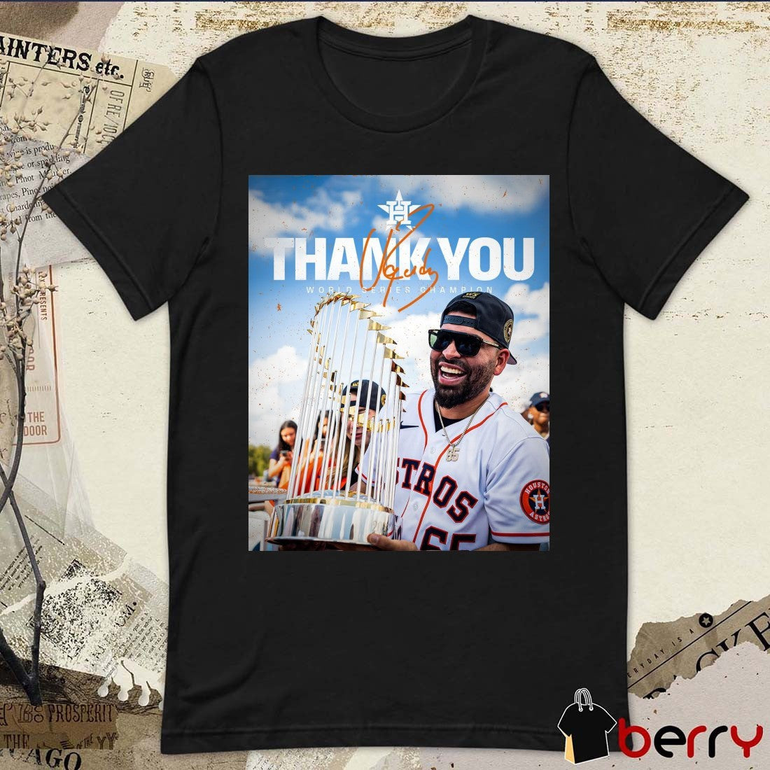 Poster Houston Astros Baseball Thank You World Series Champion José Urquidy Best Of Luck In Detroit Signature t-shirt