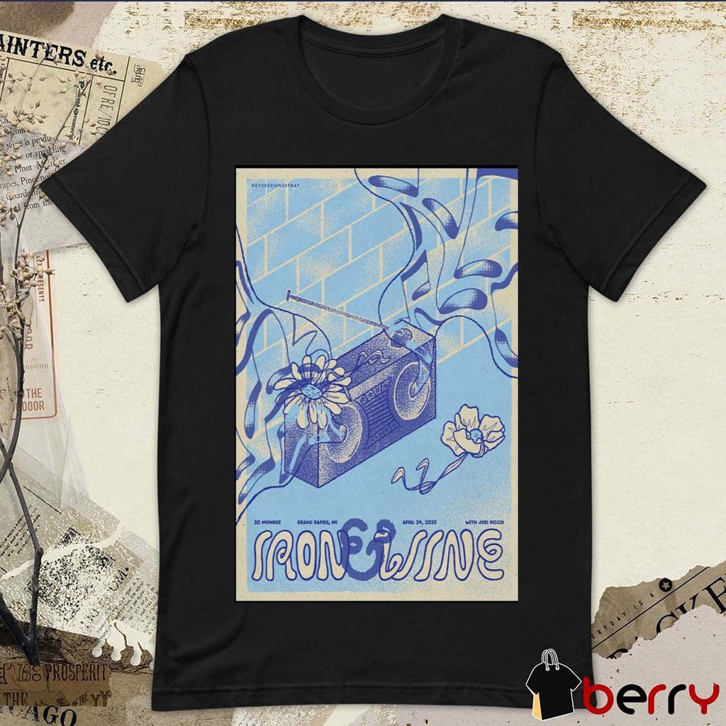 Poster Iron & Wine at 20 Monroe Grand Rapids MI April 24 2025 Tour t-shirt