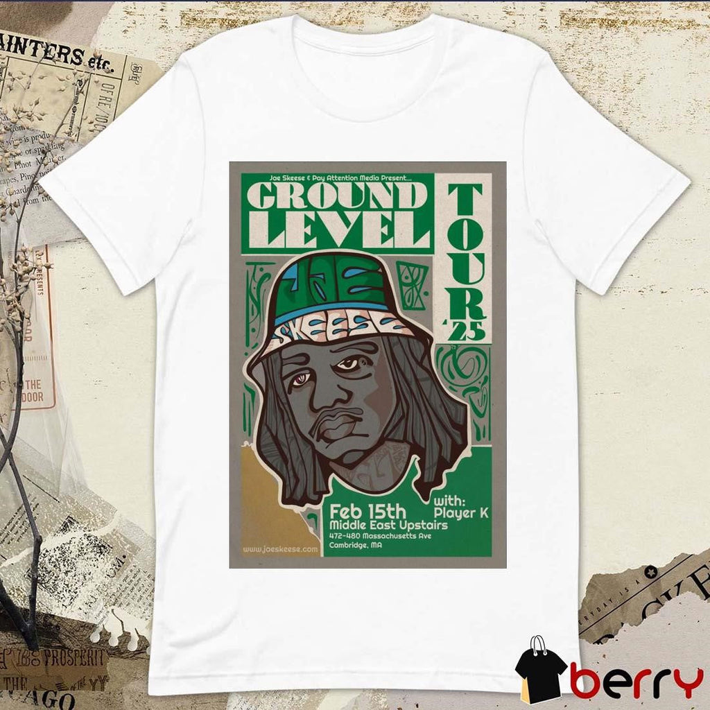 Poster Jae Skeese Ground Level Tour Feb 15 2025 Middle East Upstairs in Cambridge MA t-shirt