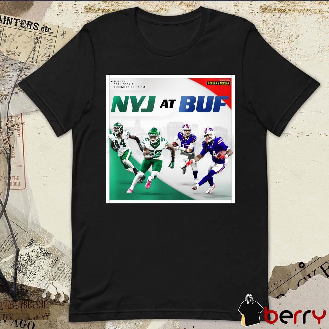 Poster Jamien Sherwood And Quincy Williams New York Jets vs Buffalo Bills Sunday December 29 2024 t-shirt