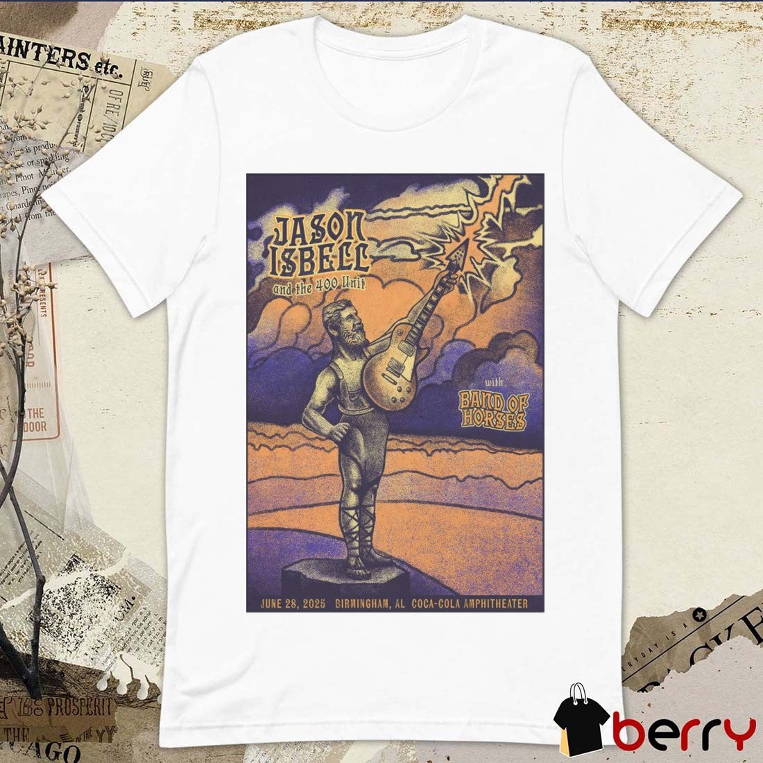 Poster Jason Isbell And The 400 Unit June 28 2025 Coca-Cola Amphitheater in Birmingham AL t-shirt