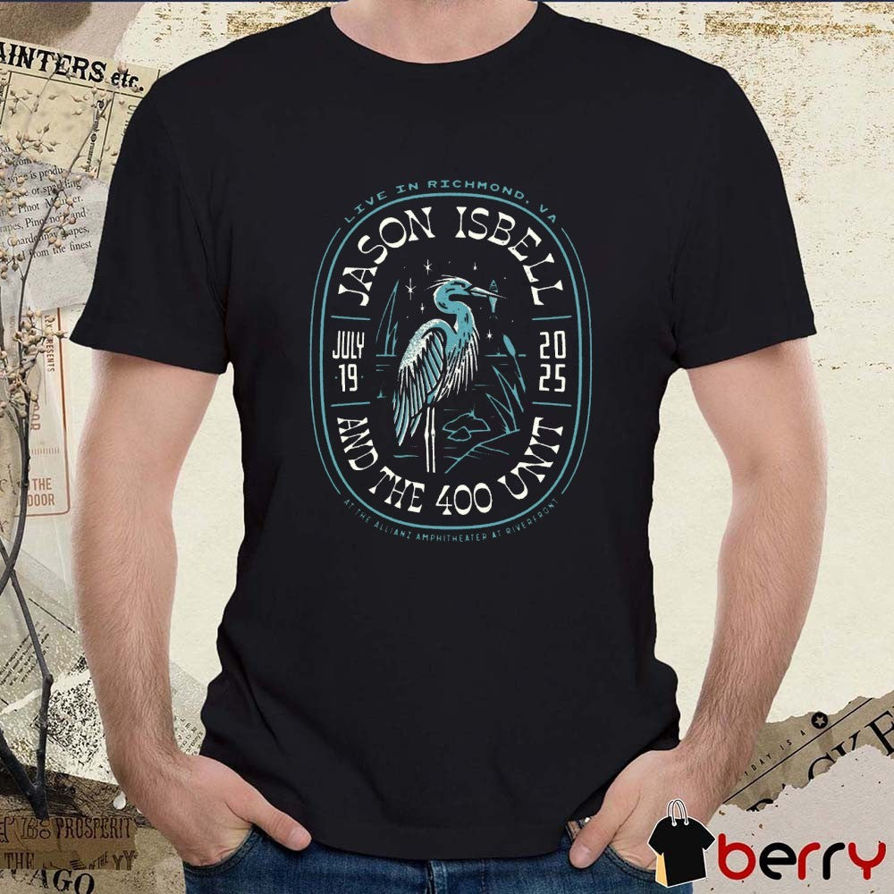 Poster Jason Isbell and The 400 Unit Tour Live In Richmond VA At The Allianz Amphitheater At Riverfront 07.19.2025 t-shirt