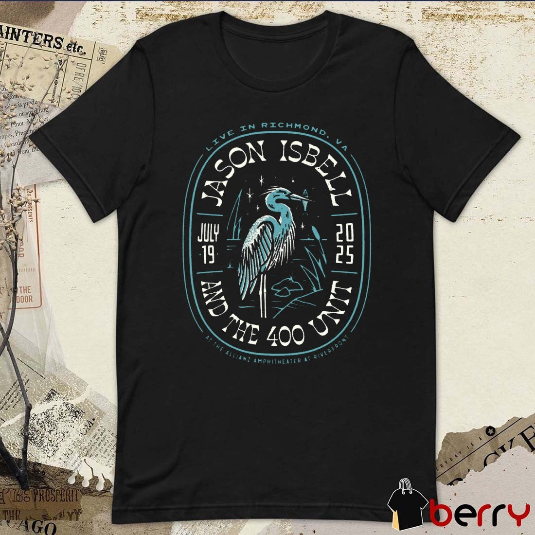 Poster Jason Isbell and The 400 Unit Tour Live In Richmond VA At The Allianz Amphitheater At Riverfront 07.19.2025 t-shirt