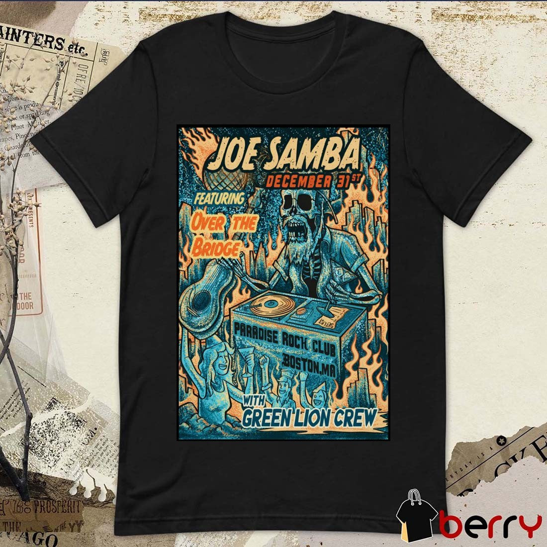 Poster Joe Samba Paradise Rock Club In Boston MA December 31 2025 t-shirt