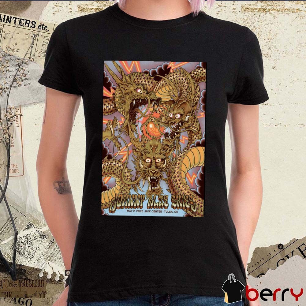 Poster Johnny Blue Skies BOK Center Tulsa OK May 2 2025 Concert t-shirt