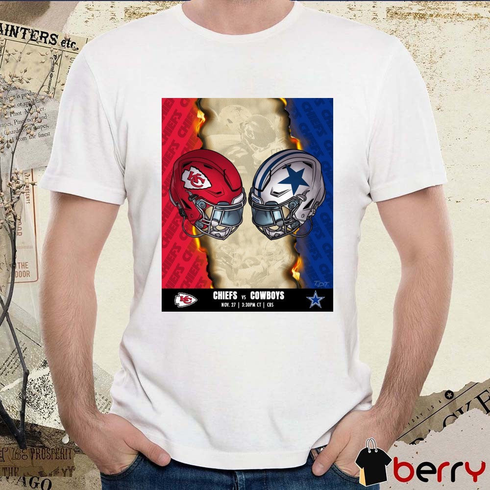 Poster Kansas City Chiefs Vs Dallas Cowboys NFL Game November 27, 2025 Happy Thanksgiving t-shirt