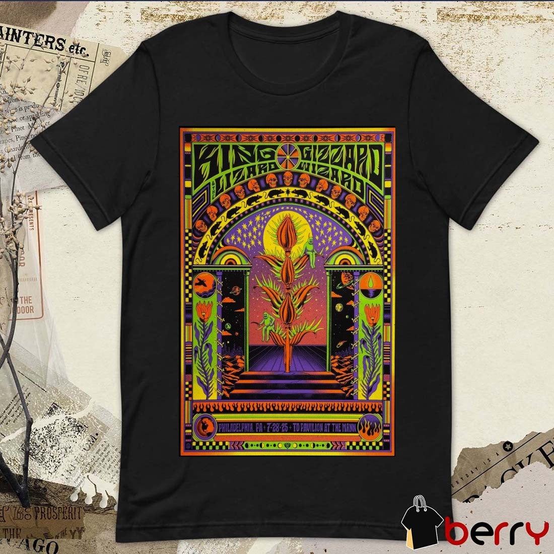 Poster King Gizzard and The Lizard Wizard July 28 2025 Philadelphia PA Td Pavilion At The Mann t-shirt