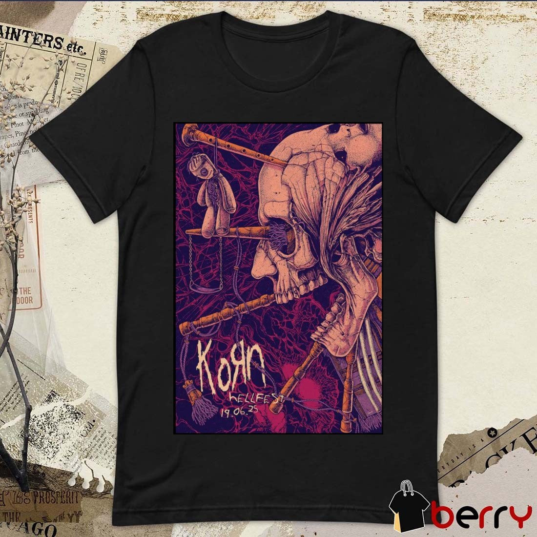 Poster KoRn Hellfest Clisson France June 19 2025 t-shirt