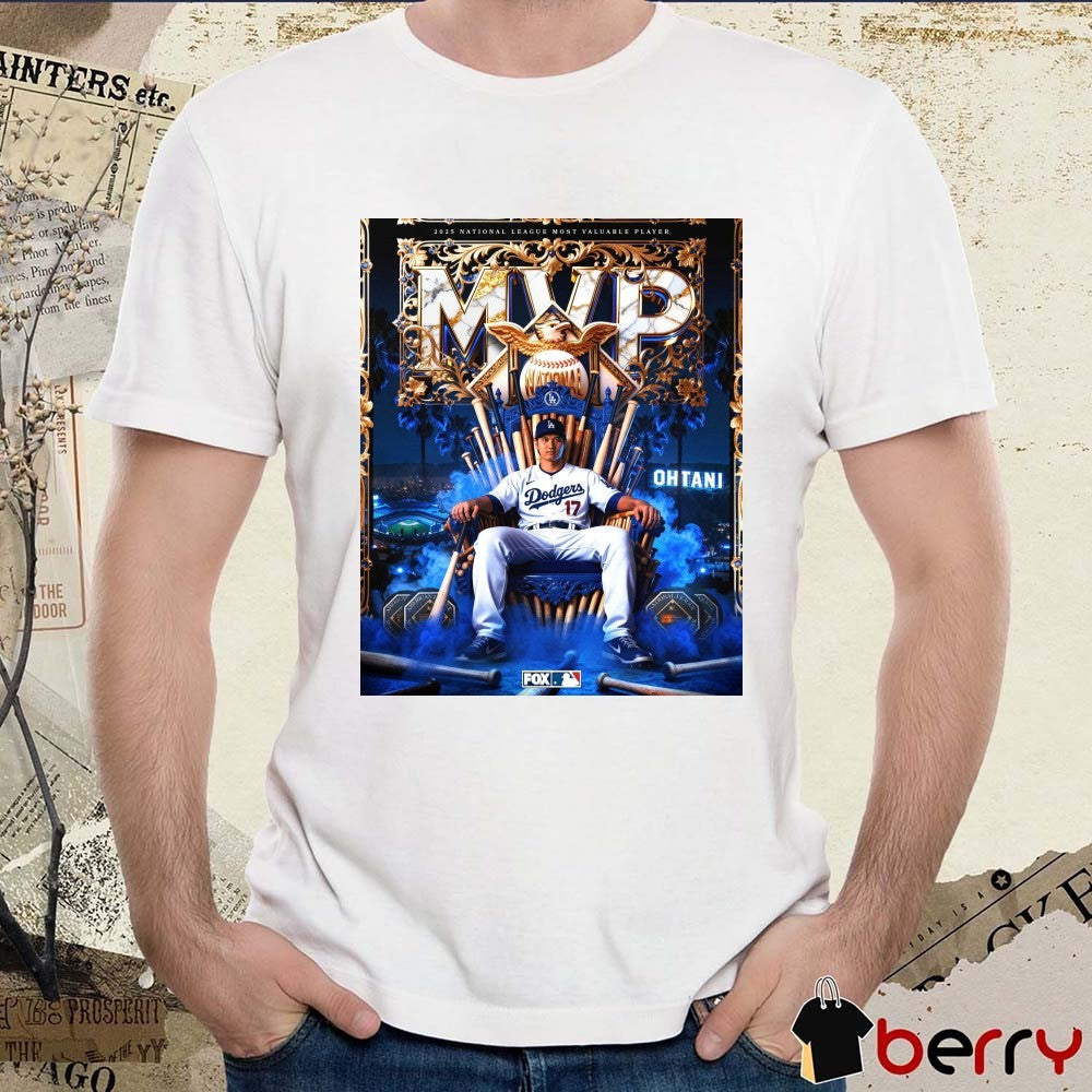 Poster Los Angeles Dodgers Shohei Ohtani 2025 National League Most Valuable Player Award t-shirt