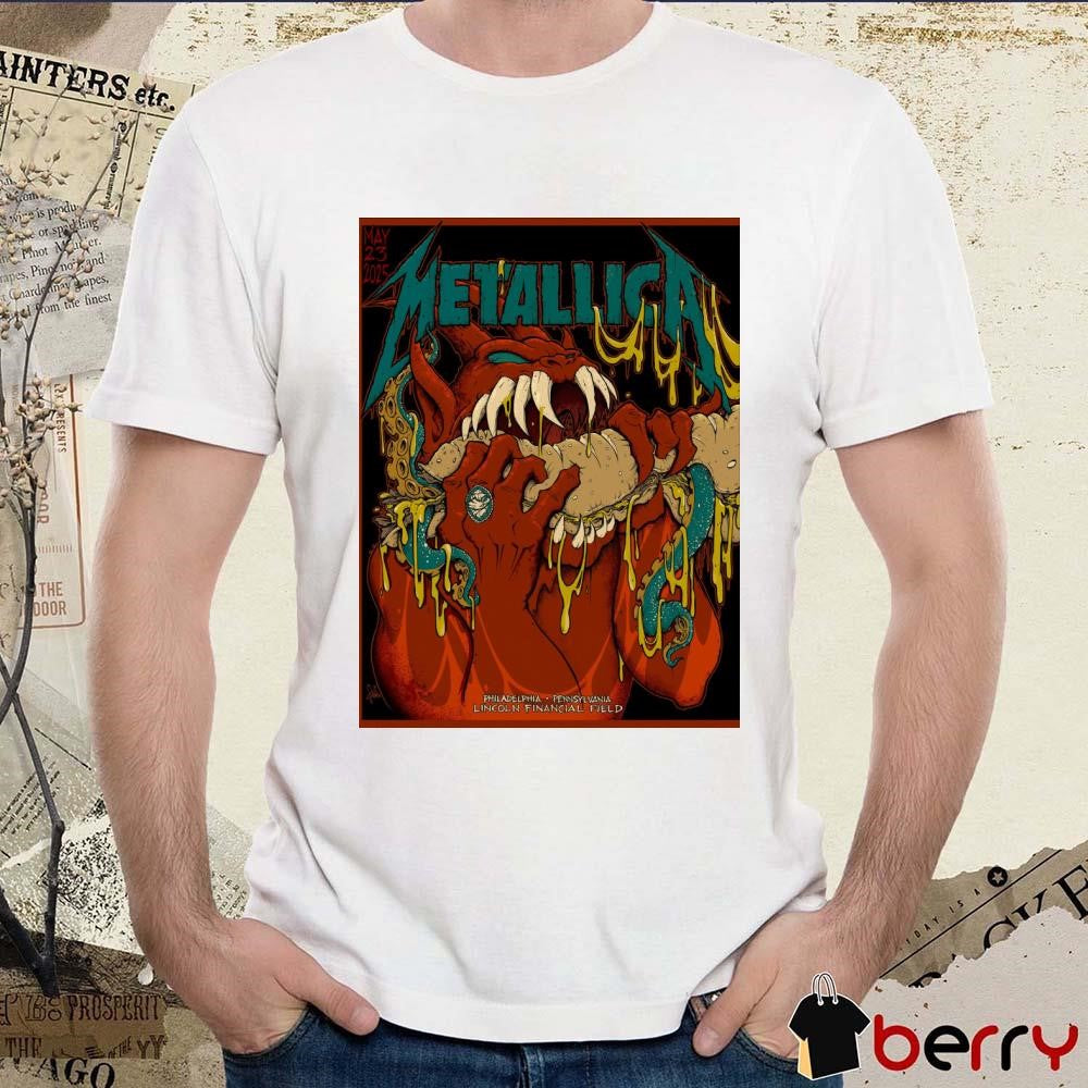 Poster Metallica M72 May 23 2025 Philadelphia Pennsylvania Lincoln Financial Field Painting t-shirt