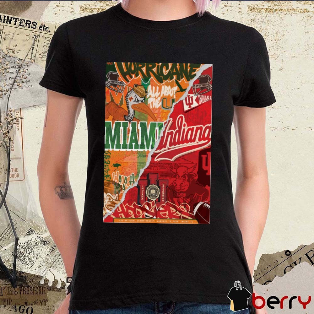 Poster Miami Vs Indiana CFP Wynwood Walls Miami, FL January 19 2026 t-shirt