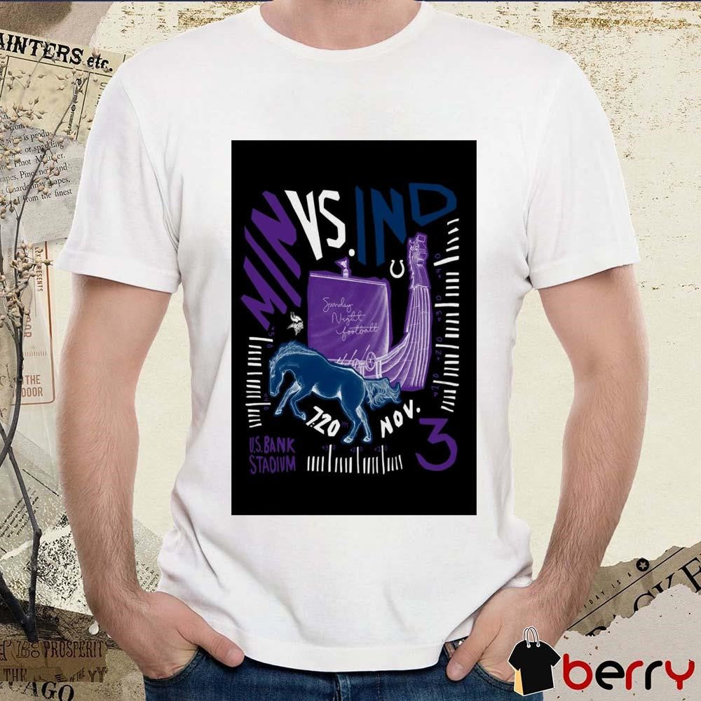 Poster Minnesota Vikings vs. Indianapolis Colts Nov 3, 2024 U.S. Bank Stadium t-shirt