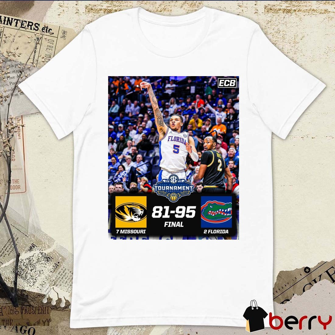 Poster Missouri Tigers Vs Florida Gators Final Score 81 – 95 In The SEC Quarterfinals t-shirt