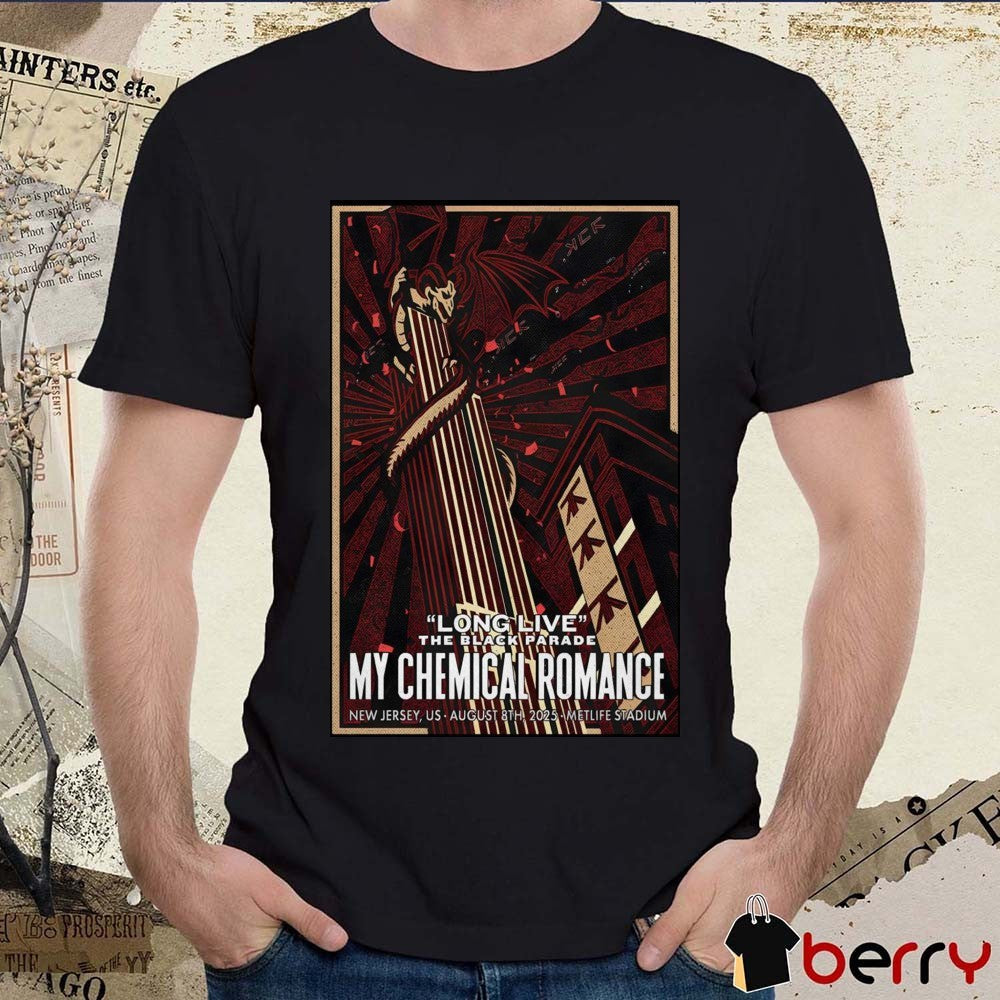 Poster My Chemical Romance Long Live The Black Parade Tour at MetLife Stadium in New Jersey, US August 8th, 2025 t-shirt