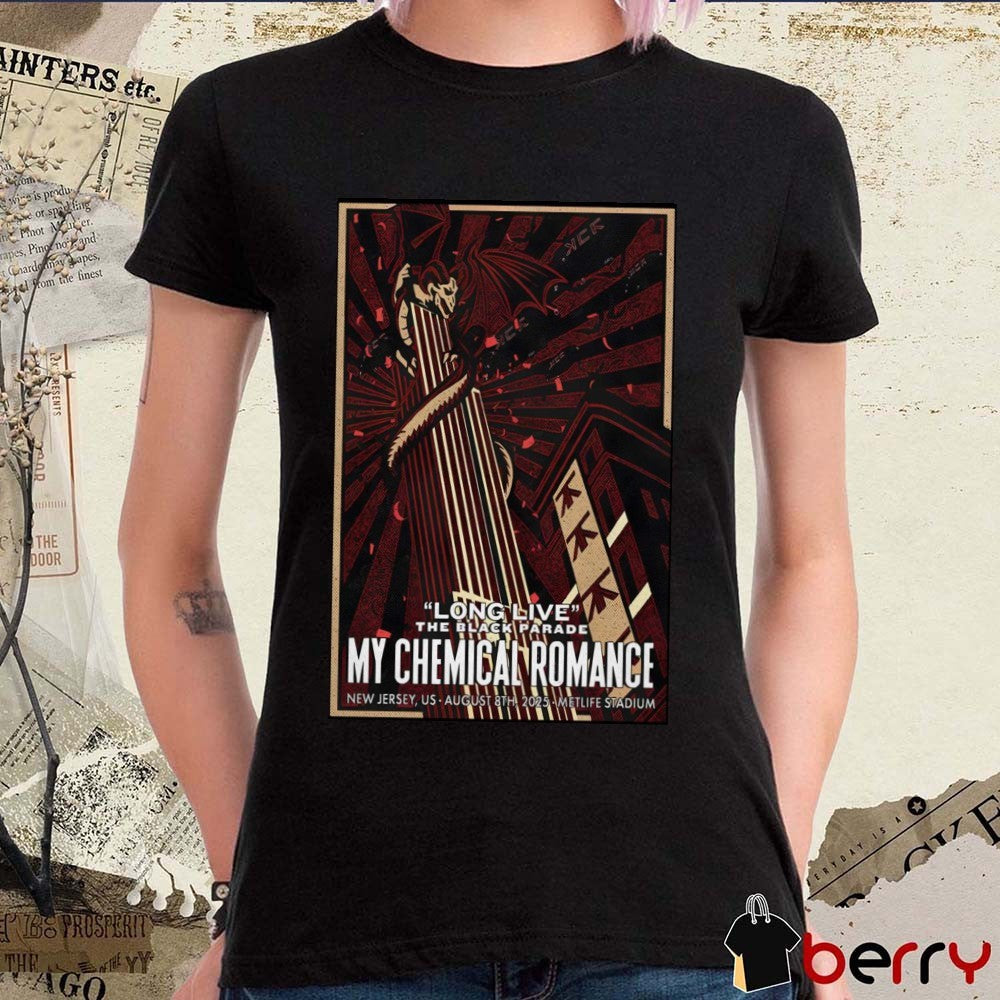 Poster My Chemical Romance Long Live The Black Parade Tour at MetLife Stadium in New Jersey, US August 8th, 2025 t-shirt