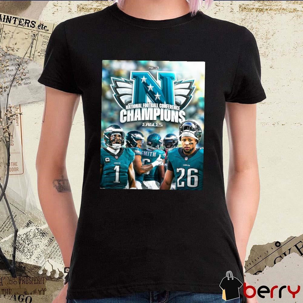 Poster NFL On Fox The Philadelphia Eagles Are National Football Conference Champions Flyeaglesfly t-shirt