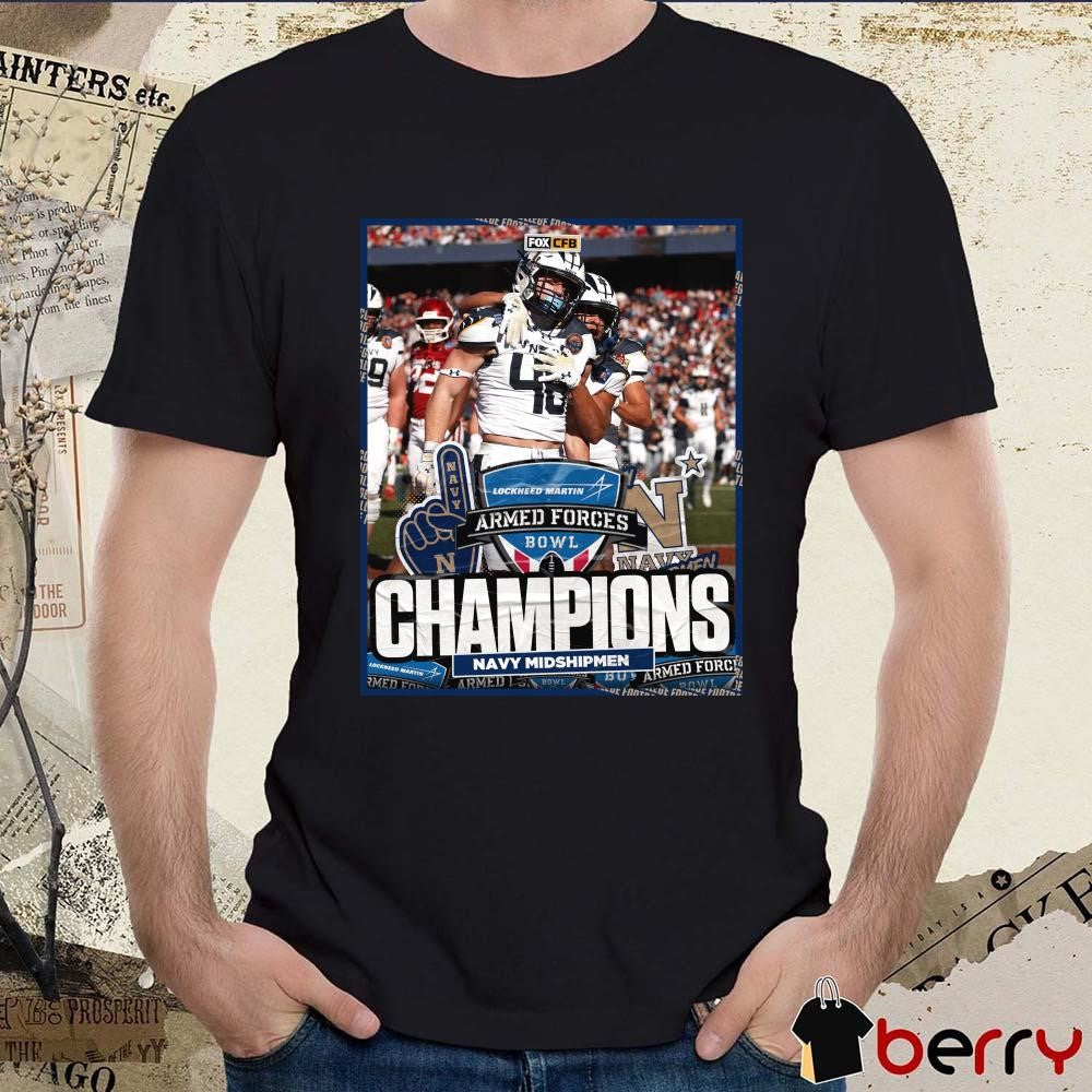 Poster Navy Midshipmen Defeat Oklahoma Sooners In The Armed Forces Bowl FOX CFB t-shirt