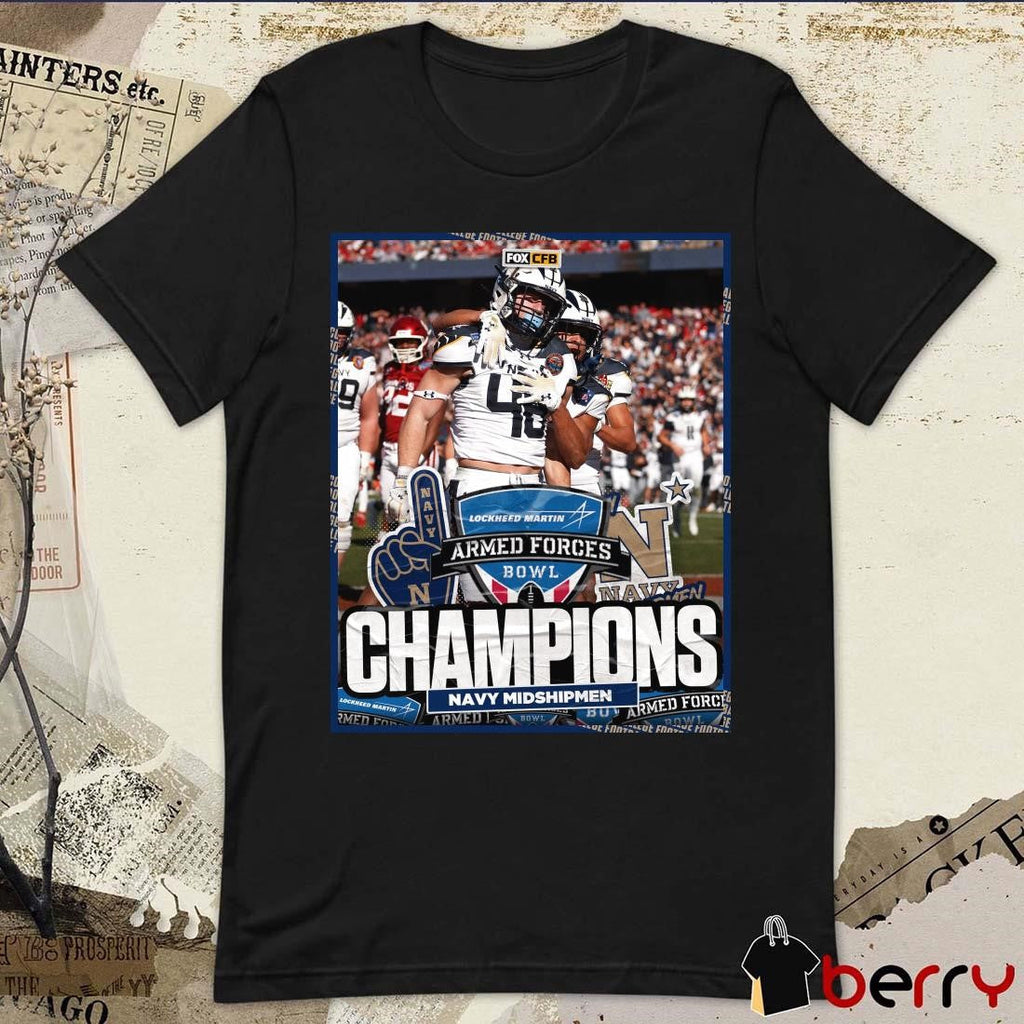 Poster Navy Midshipmen Defeat Oklahoma Sooners In The Armed Forces Bowl FOX CFB t-shirt