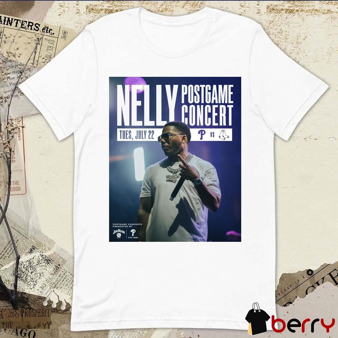 Poster Nelly Post Game Concert Tuesday July 22 Philadelphia Phillies Vs Boston Red Sox t-shirt