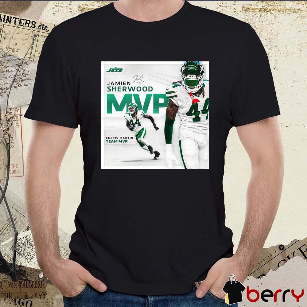 Poster New York Jets Jamien Sherwood 2024 Curtis Martin Team MVP Signature t-shirt