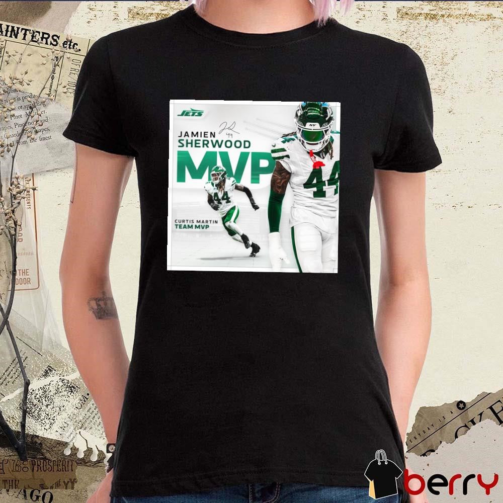 Poster New York Jets Jamien Sherwood 2024 Curtis Martin Team MVP Signature t-shirt
