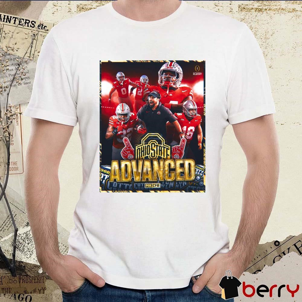 Poster Ohio State Buckeyes win Texas Longhorns 2025 Advanced National Championship FOX CFB t-shirt