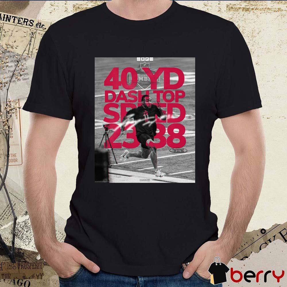 Poster Ohio State Football TreVeyon Henderson 40 Yd Dash Top Speed 23.38 Mph 2nd Fastest Of All Running Backs NFL Combine t-shirt