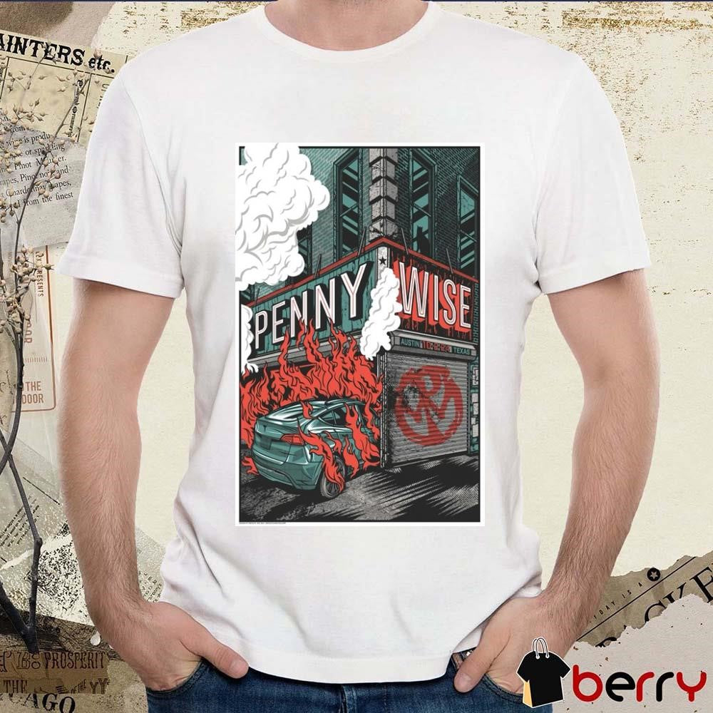 Poster Pennywise October 2-2024 Mohawk Outdoor Austin, TX Tour t-shirt