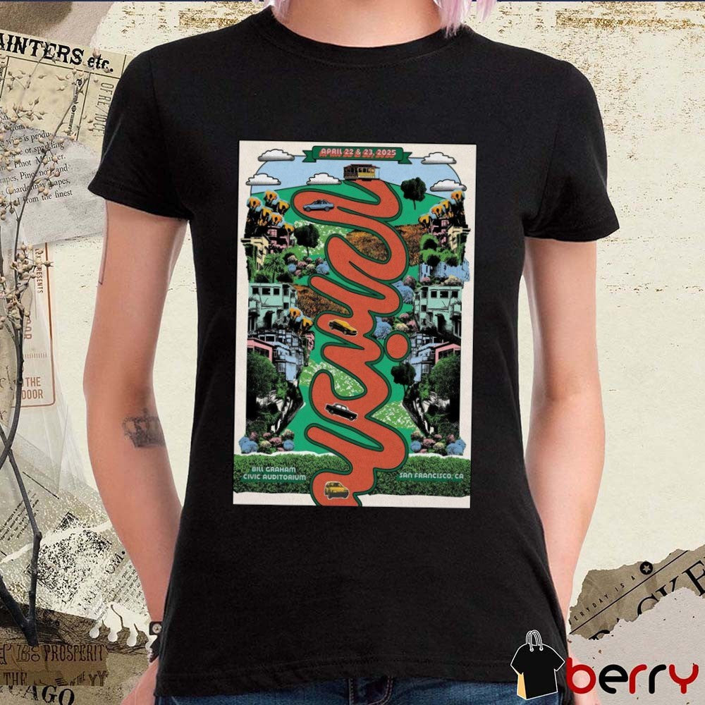Poster Phish April 22-23 2025 Bill Graham Civic Auditorium San Francisco CA t-shirt
