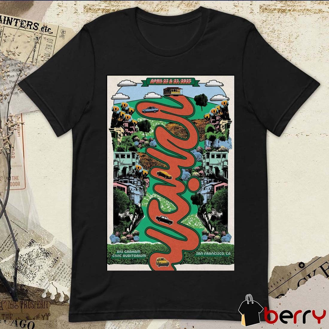 Poster Phish April 22-23 2025 Bill Graham Civic Auditorium San Francisco CA t-shirt